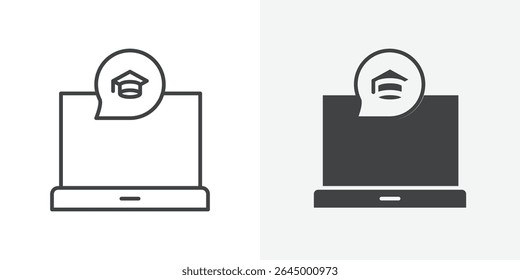 E learning icon Contorno de sinal de vetor