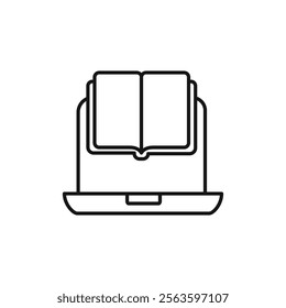 E learning icon Simple thin line flat symbol