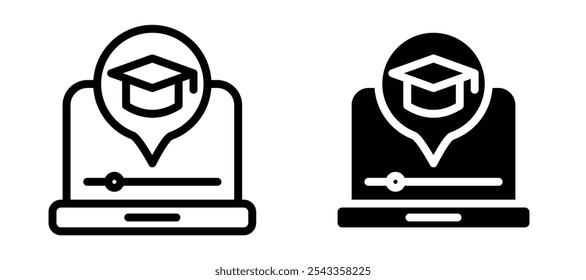 Colección de símbolo de icono de aprendizaje electrónico sobre fondo blanco.
