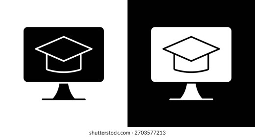 E learning icon symbol logo. Graphic template.