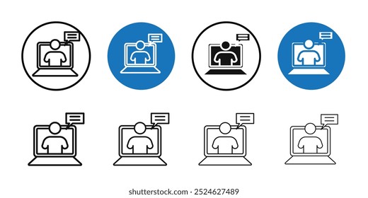 E learning icon Thin line art collection