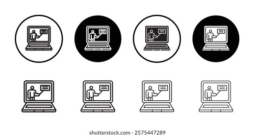 E learning icon Thin line art collection