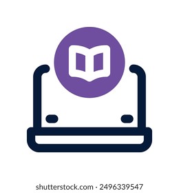 E-Learning-Symbol. Vektorsymbol mit zwei Tönen für Ihre Website, Ihr Handy, Ihre Präsentation und Ihr Logo-Design.