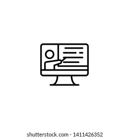 E learning icon vector illustration sign