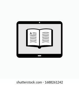 E Learning Icon - Vector. Long Distance Study. Internet Conected Lessons.