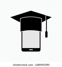 E Learning Icon - Vector. Long Distance Study. Internet Conected Lessons.