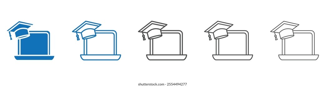 E learning icon vector set collection for web