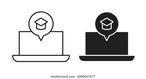 E learning icons graphics set vectors