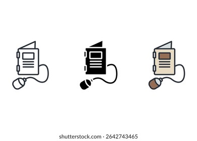 e learning icons isolated on White Background. Flat style design
