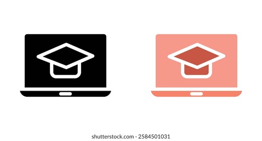 E learning icons pack in black and colored version