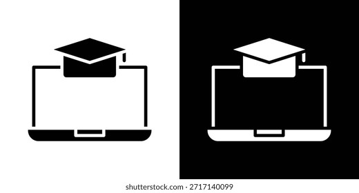 E-Learning-Symbole eingestellt. Vektorsymbole im ausgefüllten Stil