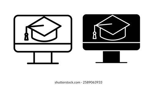 E learning icons thin line illustrations designs