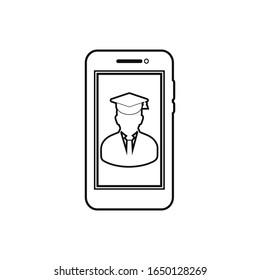 E- Learning line icon. Flat style vector.