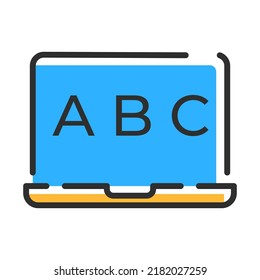 E learning line icon. Online education concept. Vector illustration