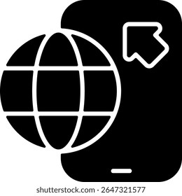 E aprendendo design de ícone de sólido preto moderno