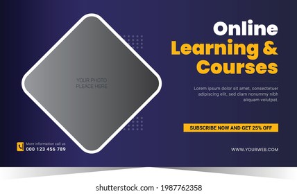 e- learning and online banner template