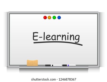 E Learning, online education concept. Internet Technology. Vector illustration
