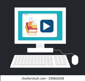 E learning or online education design, vector illustration graphic