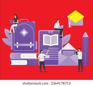 E-Learning Online-Bildung zu Hause moderne Vektorgrafik 