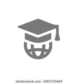 E learning, online education vector icon. International, study abroad symbol.