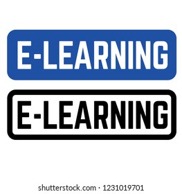 e learning stamp on white background. Sign, label, sticker.