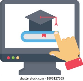 e learning vector colour flat icon