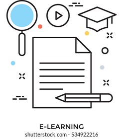 E Learning Vector Icon