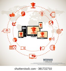 E- learning - webinar concept background