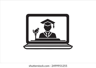 E - Lerning Icon Vektorkunst und Illustration.