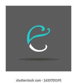 E letter alphabet logo linear design vector