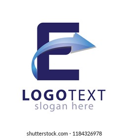 E Letter Arrow Logo Element