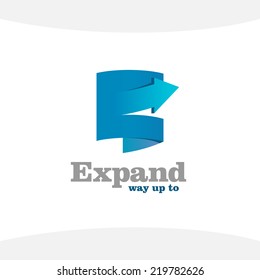 E letter with arrow logo template