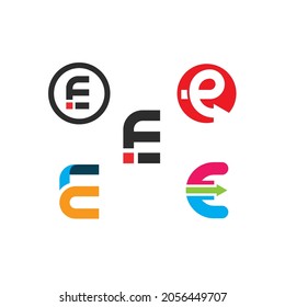 E letter arrow vector icon illustration design