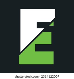 E letter bold and modern logo template. E letter typeface is professional and memorable. Use brand-relevant colors in the Alphabet. “E” letter to create a broken impression. E logotype is simple.