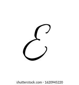 E letter brushstyle handwritten vector