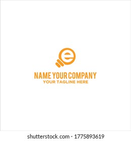 E Letter Bulb Logo Design