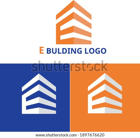 E LETTER AND BULDING LOGO DESIGN