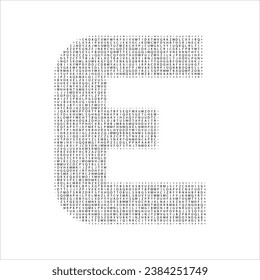 E letter character halftone, High-quality vector file