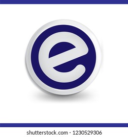 e Letter in circle icon logo element. letter logo template