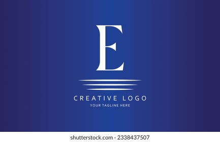 Letra E clásica moderna marca vectorial simple de marca vectorial diseño para todo tipo de negocios con fondo azul  