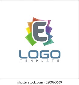 E Letter Colorful Abstract Logo