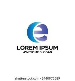 e letter colorful gradient logo design illustration Corporate identity vector design template