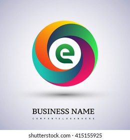 E letter colorful logo in the circle. Vector design template elements for your application or company identity.