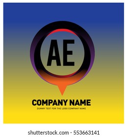 A and E letter colorful logo in the circle. Vector design template elements for your application or company identity.