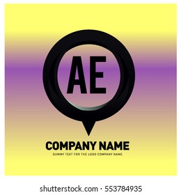 A and E letter colorful logo in the circle. Vector design template elements for your application or company identity.