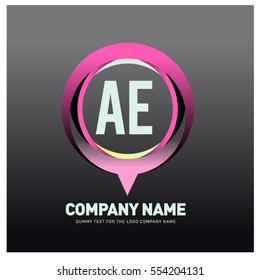 A and E letter colorful logo in the circle. Vector design template elements for your application or company identity.

