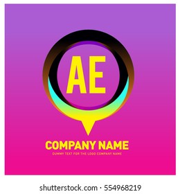 A and E letter colorful logo in the circle. Vector design template elements for your application or company identity.