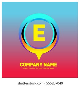 E letter colorful logo in the circle. Vector design template elements for your application or company identity.
