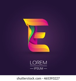 E letter colorful logo, Vector design template elements for your application or company identity.