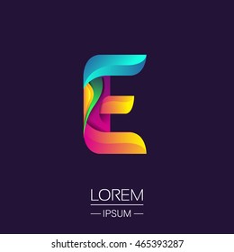 E letter colorful logo, Vector design template elements for your application or company identity.